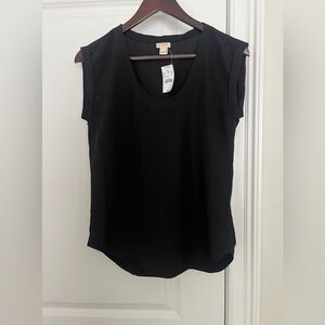 J. Crew women’s sleeveless top Sz. 00 black sheer NWT